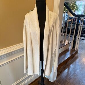 Eileen Fisher Cream Open-Front Cardigan